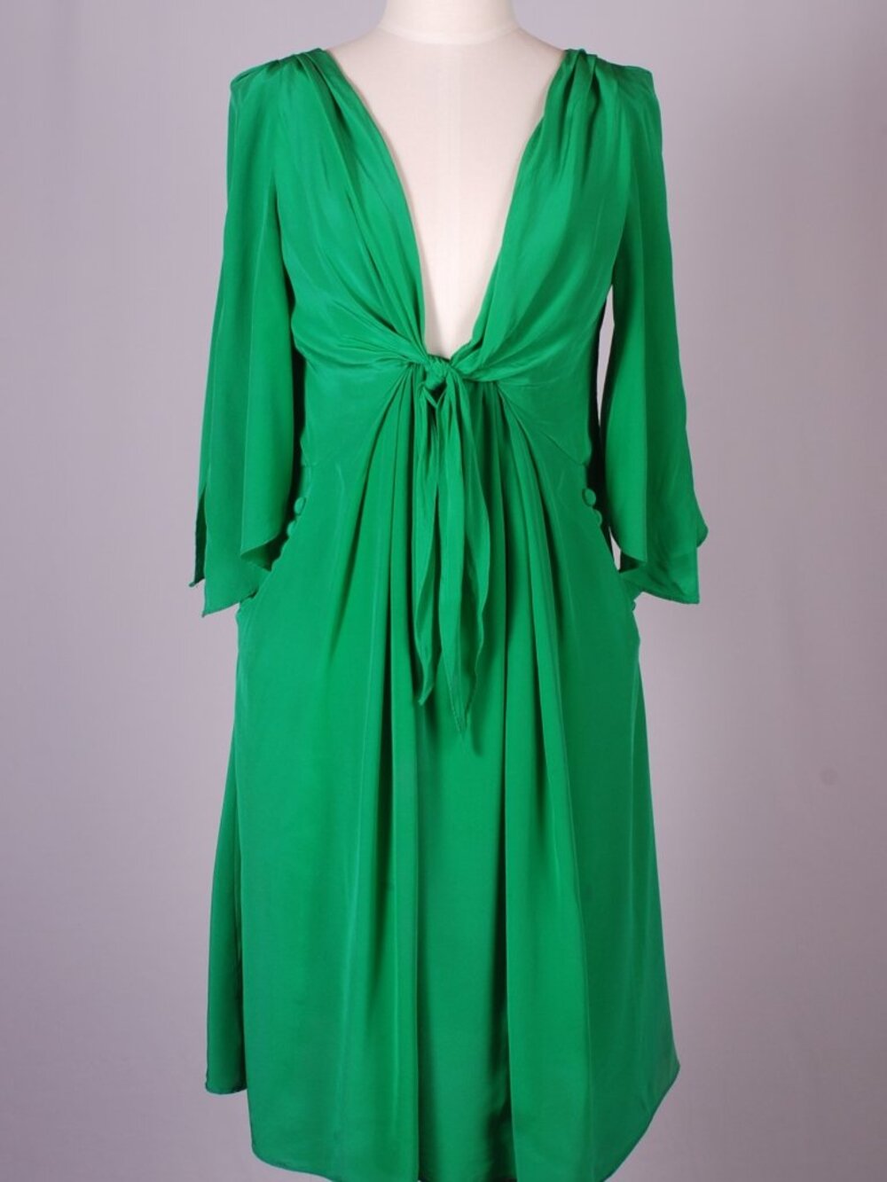 EUC Yoana Baraschi Emerald Green Silk Dress, Sz - 6
